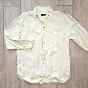 Ermenegildo Zegna Linen Shirt Large Made In Italy, Wheat Sand Color